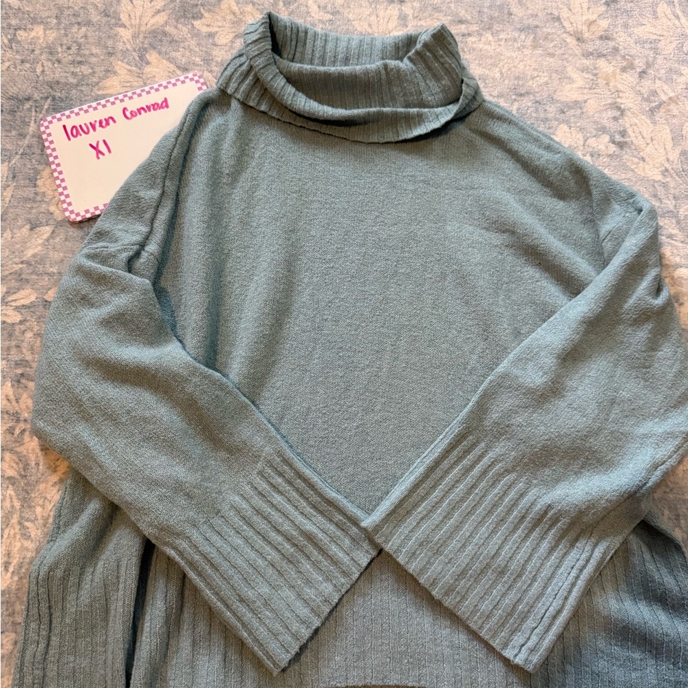 LC Lauren Conrad Teal Cowl Neck Sweater